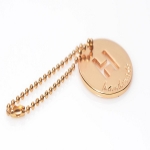 Hanging Metal Label 'Handmade' with Chain, 4cm (ΒΑ000402) Color Χρυσό / Gold